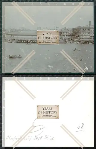 Orig. Foto Suezkanal 1907 Ägypten Port Said Hafen Boote und vieles mehr