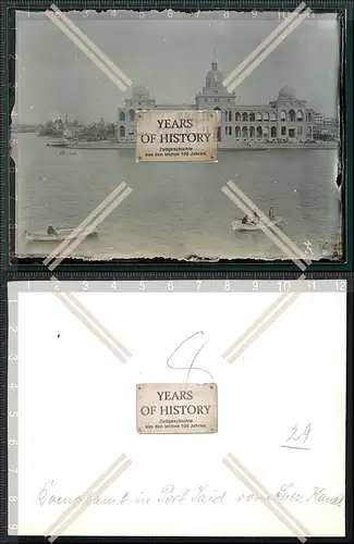 Orig. Foto Suezkanal 1907 Ägypten Port Said Hafen Boote und vieles mehr