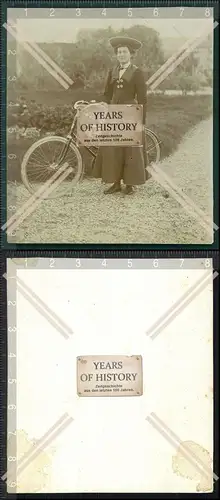 Orig. Foto Fahrrad Belgien Küste 1913 feine Dame