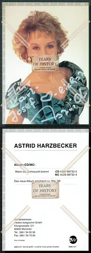 Handsigniertes  Autogramm Astrid Harzbecker Komponistin, Texterin und Sängerin