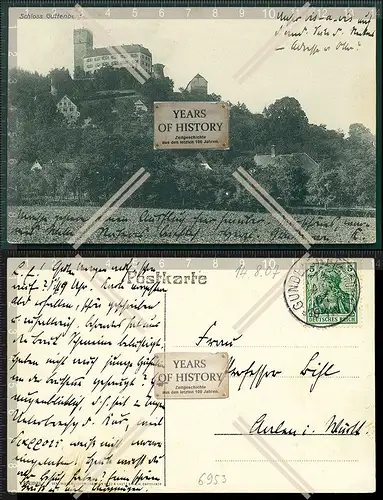 Orig. AK Schloss Guttenberg 1907 gel. Haßmersheim Neckarmühlbach Neckar-Odenw