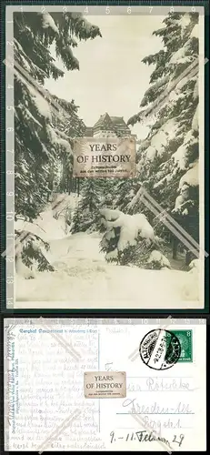 Orig. Foto AK Altenberg Berghof Raupennest im Erzgebirge Winterlandschaft 1928