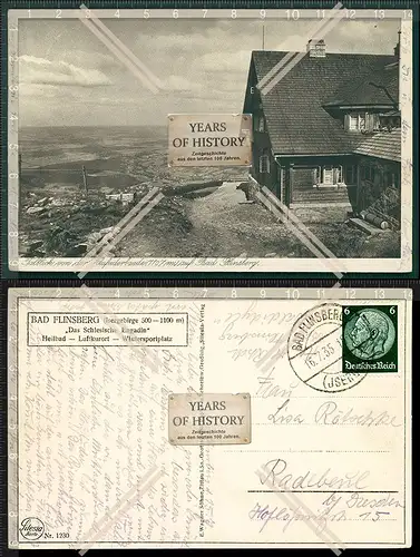 Orig. AK Heufuderbaude 1935 gel. Bad Flinsberg Swieradow-Zdroj Bergbau Niedersc