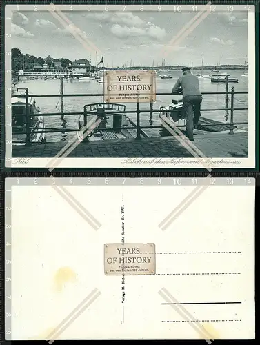 Orig. AK Kiel Hafen Boote Seegarten 1936 uvm