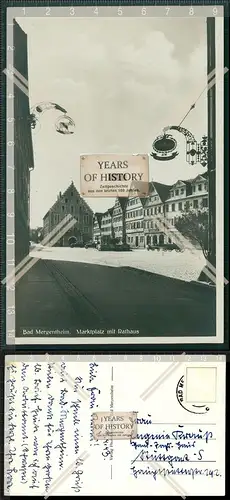 Orig. Foto AK Bad Mergentheim Marktplatz mit Rathaus 1943 gelaufen