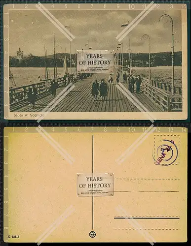 Orig. AK Sopot Zoppot Pommern Polen Seebrücke Mole 1933