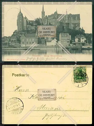 Orig.  AK Meißen Sachsen königliche Albrechtsburg 1903 gelaufen