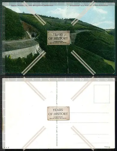 Orig. AK Hunsrückbahn 1939 Boppard Kastellaun Stützmauer und Viadukt im Mörd