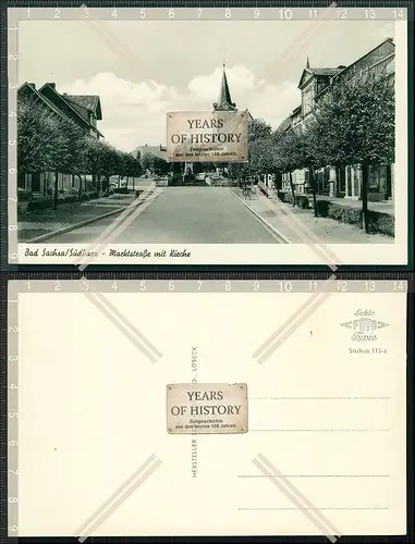 Orig. AK Bad Sachsa Südharz Marktstraße mit Kirche