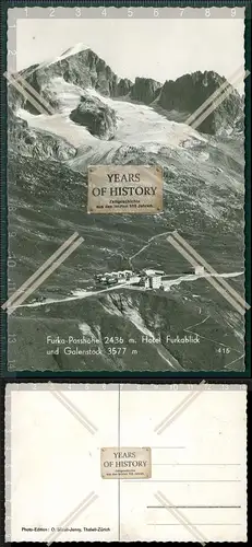 Orig. Foto AK Schweiz Furka-Passhöhe Hotel Furkablick Galenstock 1939