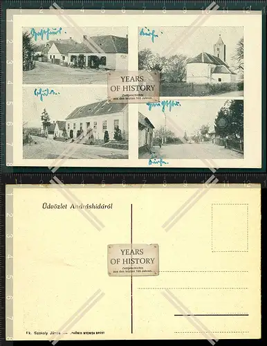 Orig. AK Üdvözlet Andraashidaröl Dorf bei Budapest Ungarn 1939