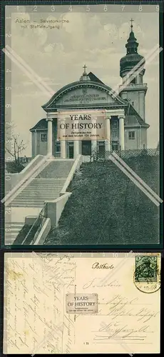 Orig. AK Aalen Salvatorkirche mit Staffelaufgang 1915 gelaufen