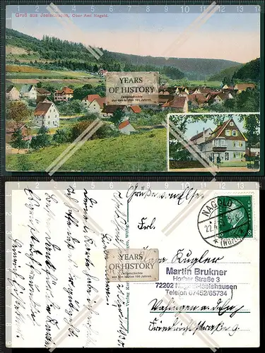 Orig. AK Iselshausen Nagold Dorf Ansicht mit Stempel Martin Bruckner 1930 gelau