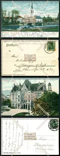 Orig. AK 2x Pforzheim an der Enz 1911 gelaufen Dorf Ansicht mit Kirche und Saal
