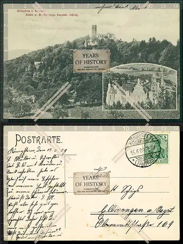 Orig. AK Königstein im Taunus 1909 Schloss Luxemburger Schloss Königstein Kur