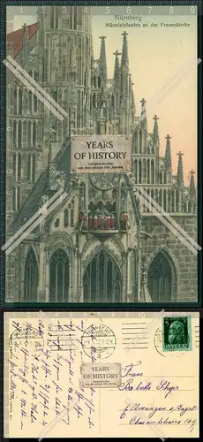 Orig. AK Nürnberg Männleinlaufen Kunstuhr an der Frauenkirche 1912 gelaufen