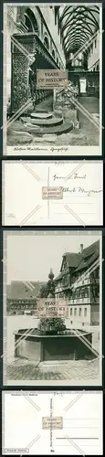 Orig. Foto AK 2x Kloster Maulbronn 1939 Brunnen Innen Ansicht und vieles mehr