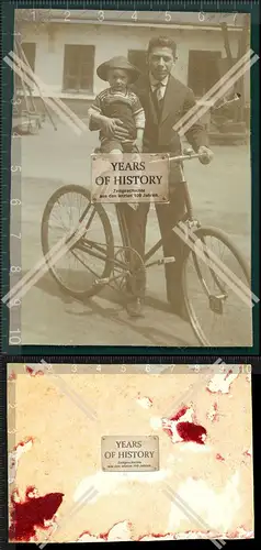 Orig. Foto  Fahrrad 1916-22 Vater mit Sohn