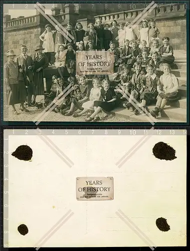 Orig. Foto AK Osnabrück 1921 Gruppe von Mädchen Schüler vor Gebäude