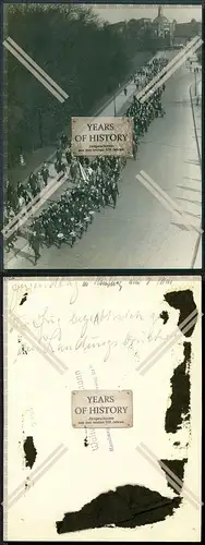 Orig. Foto 22×17 cm Polizei Hamburg Jugendtag 1928 vorne Musikkorps Ordnungspo