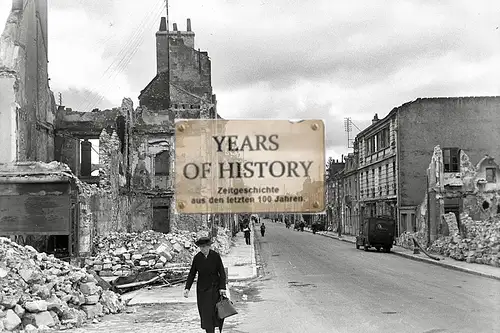 Foto kein Zeitgenössisches Original Straßenansicht zerstörte Gebäude Frankreich