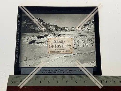 Orig. Glasdia Bernina Pass zwischen Bernina Häusern und Hospiz