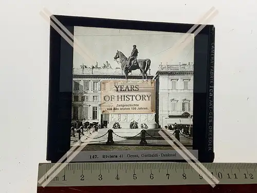 Orig. Glasdia Italien Riviera Genua Garibaldi – Denkmal 