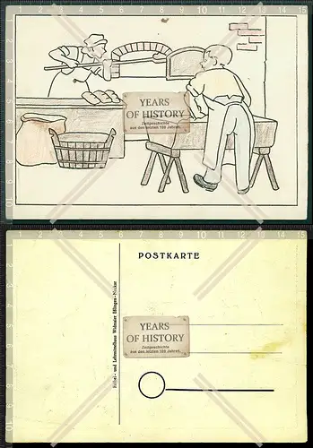 Orig. AK Zeichnung Bäckerei Backofen Fröbel und Lehrmittelhaus Esslingen Neck