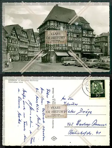 Orig. Foto AK Palmsche Haus am Marktplatz Mosbach Neckar-Odenwald