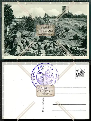 Orig. AK Lennequelle und Astenturm Hochsauerland Kahle Asten Winterberg Germany