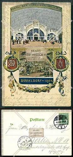 Orig. AK Düsseldorf Industrie- und Gewerbe-Ausstellung 1902 gel. Portal der Ma