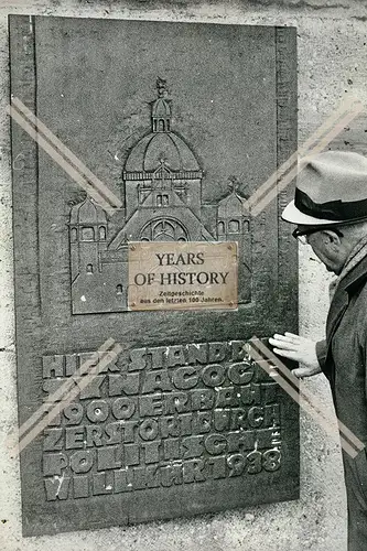 Foto Dortmund Gedenktafel der Alten Synagoge Theatervorplatz 1967 zentrale Kult