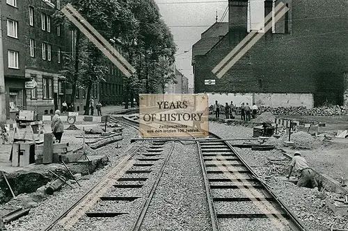 Foto Dortmund Hamburger Straße Straßenbahn Kleinbahn u. U-Bahn Sanierung 1950