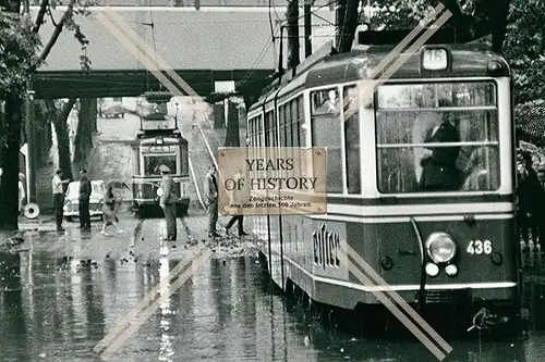 Foto Dortmund Hochwasser Unterführung Straßenbahn Kleinbahn Linie 16 1967-69