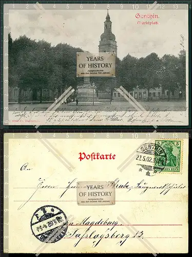 Orig. AK Genthin Marktplatz Sachsen-Anhalt 1902 gelaufen