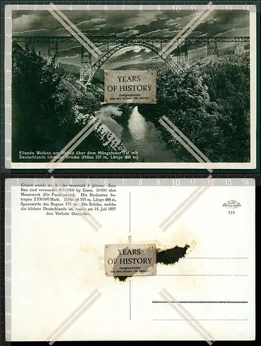 Orig. Foto AK Müngstener Brücke Lokomotive Zug Bahn 1936