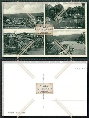Orig. AK Gemünd in der Eifel Burg Vogelsang Urfttalsperre Dorf Ansicht
