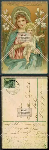 Orig. AK dicke präge fröhliche Weihnachten 1911 gelaufen junges Mädchen mit 