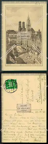 Orig. AK München Blick auf Marienplatz Rathaus und Dom 1926 gelaufen