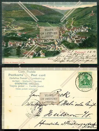 Orig. AK Bad Liebenzell Calw Schwarzwald 1903 gelaufen Luftbild Fliegeraufnahme