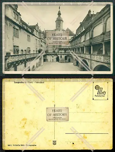 Orig. AK Langenburg Hohenlohe Württemberg Schlosshof 1939