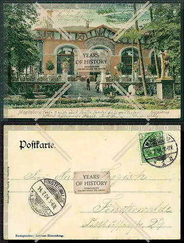 Orig. AK Magdeburg Herrenkrug 1904 gelaufen Gaststätte Restaurant Hotel Pensio