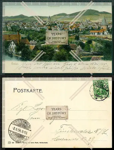 Orig. AK Goslar 1904 gelaufen Panorama der Stadt
