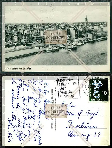 Orig. AK Kiel Schleswig-Holstein Hafen am Bahnhof