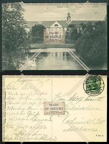 Orig. AK Salzgitter-Ringelheim Schloss mit Park 1914 gelaufen