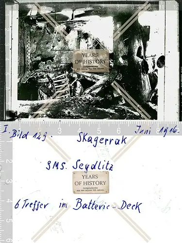 Foto S.M.S. Seydlitz SMS Skagerrak englische Granate  Volltreffer Kriegsschiff