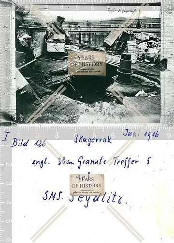 Foto S.M.S. Seydlitz Skagerrak englische Granate Volltreffer Kriegsschiff SMS