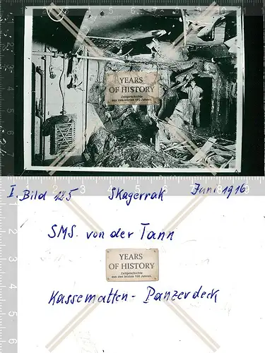 Foto S.M.S. von der Tann Kassematten Panzerdeck Skagerrak Kriegsschiff SMS