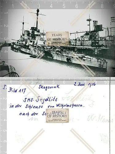 Foto S.M.S Seydlitz Schleuse von Wilhelmshaven nach Seeschlacht Skagerrak SMS