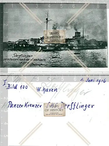Foto S.M.S. Derfflinger Panzerkreuzer Wilhelmshaven Volltreffer Seeschlacht SMS